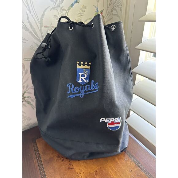 SGA Kansas City Royals Baseball Pepsi Draw String Close Backpack Side Pocket Zip - Picture 1 of 5